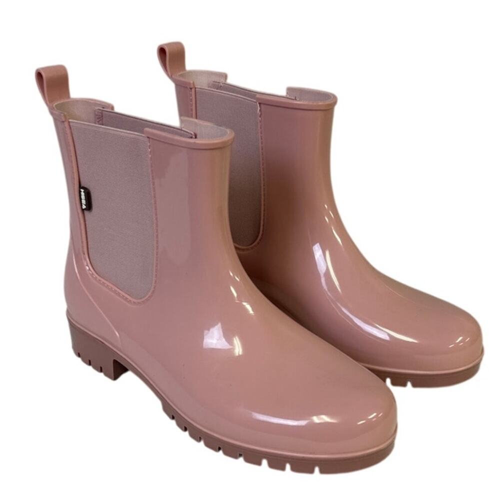 Hisea Womens Size 8 Pink 1.25" Heel Ankle Boots Round Closed Toe Shoes